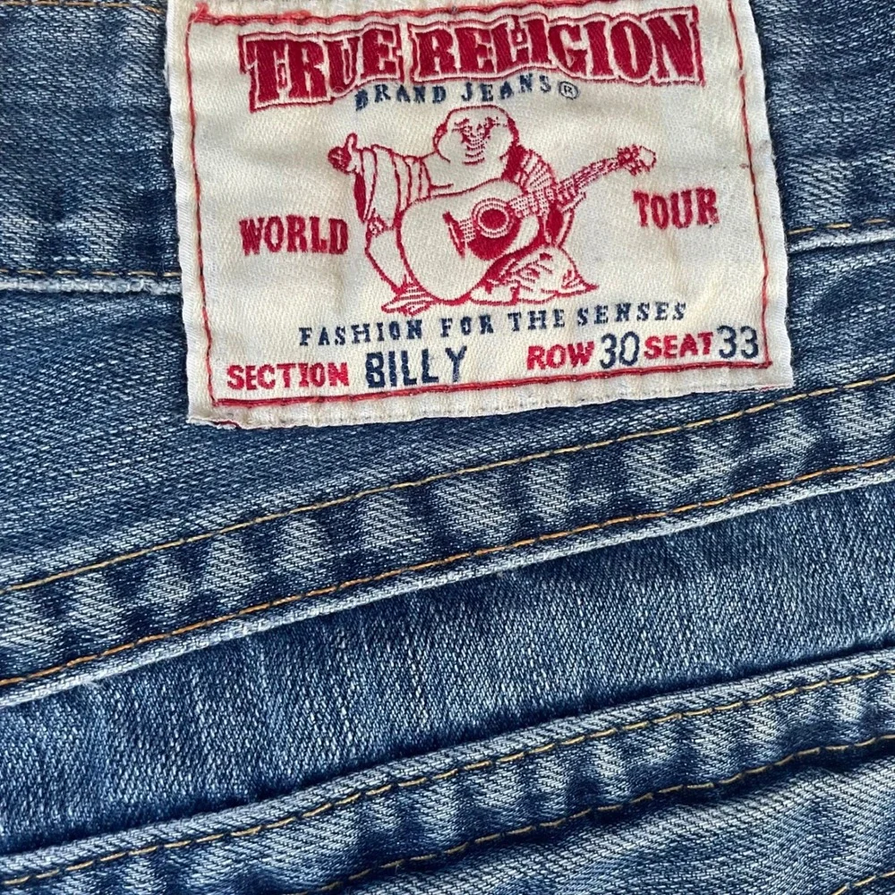 True Religion Denim Jorts Jean Shorts Mens 30 x 33 Billy‎ Distressed Cutoff Y2K